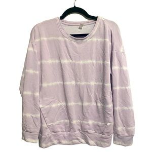 hyba purple tie dye crew neck pullover sweater - size medium